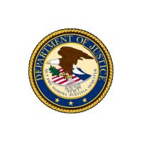 A department of justice seal is shown.