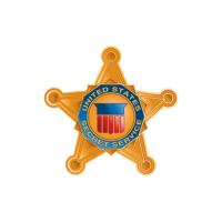 A united states court service badge.