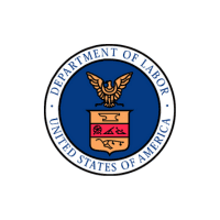 A department of labor seal with an eagle on top.